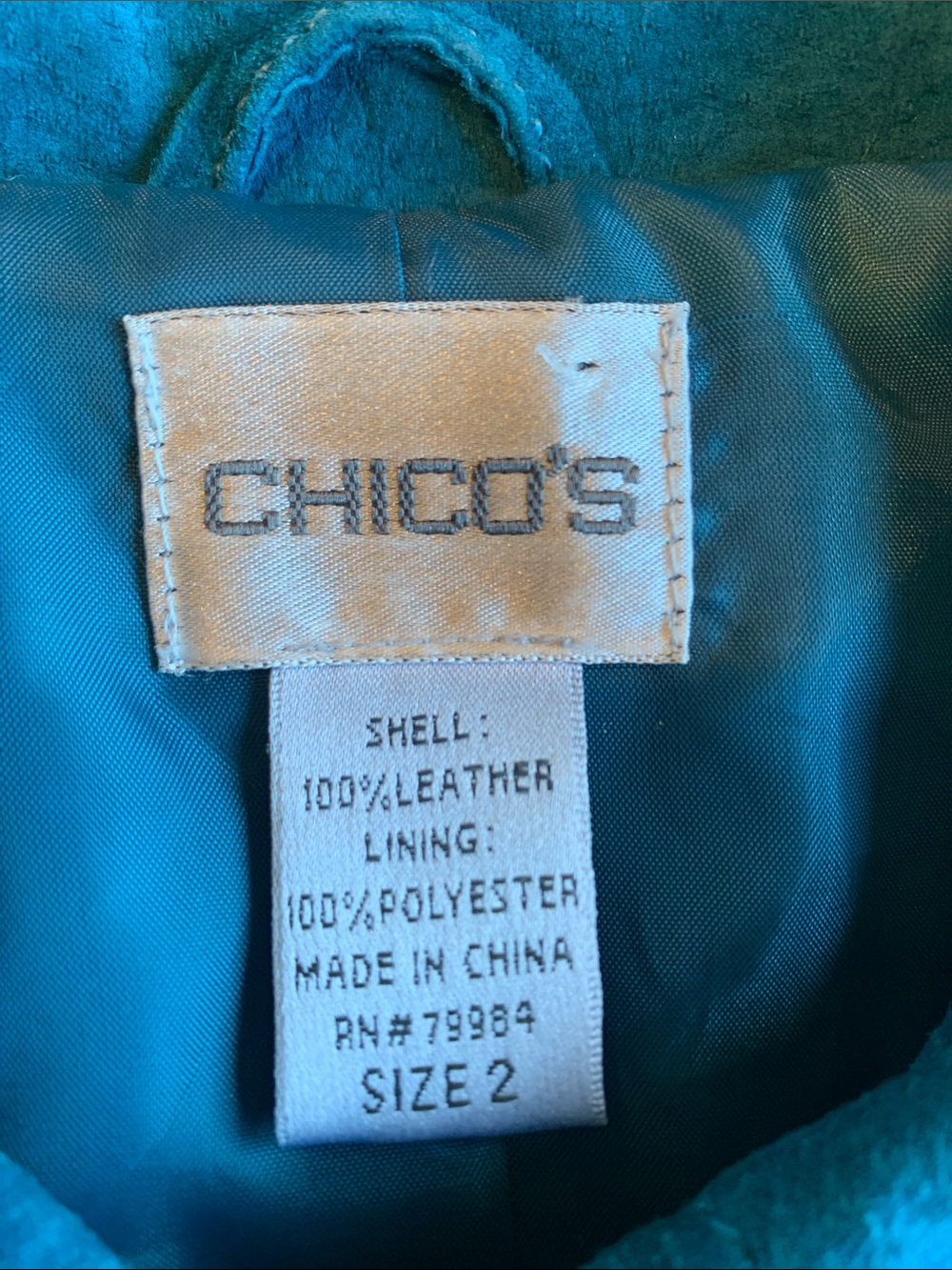 Chico's Teal Suede Snap Jacket - Picture 14 of 16
